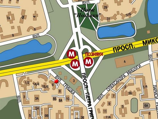 Схема рекламної площини за адресою Гришка Максима ул., 6-а Схема рекламної площини за адресою Гришка Максима ул., 6-а