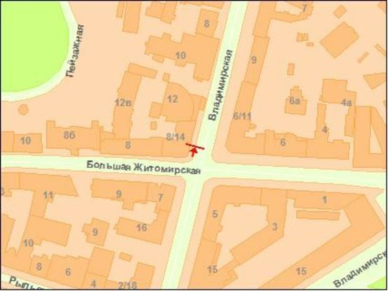 Схема рекламной плоскости по адресу Владимирская ул. 8/14 Схема рекламной плоскости по адресу Владимирская ул. 8/14