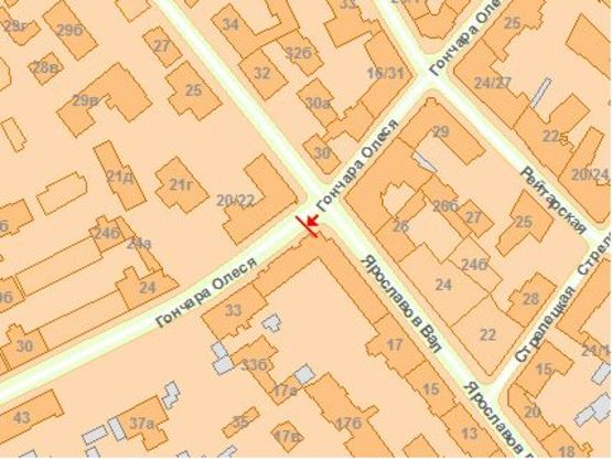 Схема рекламной плоскости по адресу Гончара ул., 31 / Ярославов Вал ул. Схема рекламной плоскости по адресу Гончара ул., 31 / Ярославов Вал ул.