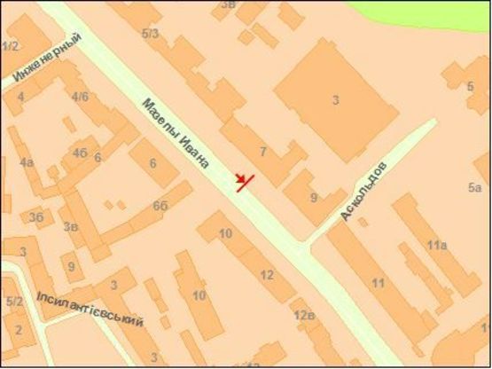 Схема рекламної площини за адресою Мазепы ул. 7 (1) Схема рекламної площини за адресою Мазепы ул. 7 (1)