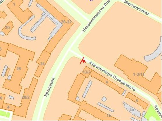 Схема рекламної площини за адресою Крещатик ул. 13/2 Схема рекламної площини за адресою Крещатик ул. 13/2