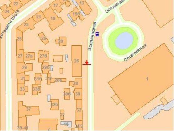 Схема рекламной плоскости по адресу Эспланадная ул., 26 Схема рекламной плоскости по адресу Эспланадная ул., 26