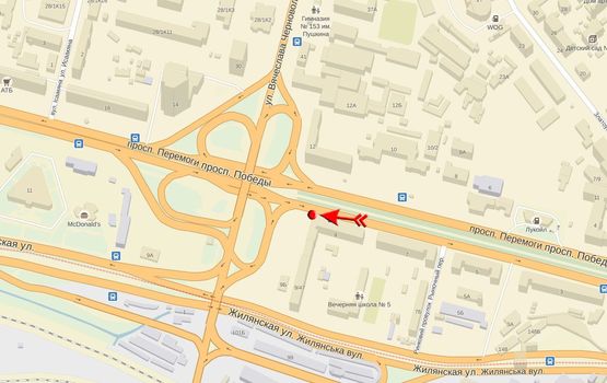 Схема рекламной плоскости по адресу Победы пр-т, 9 Схема рекламной плоскости по адресу Победы пр-т, 9