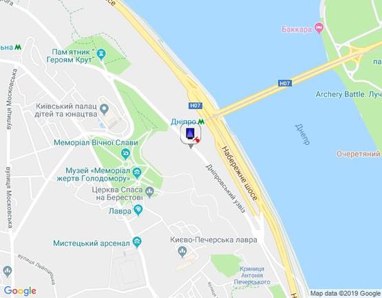 Схема рекламной плоскости по адресу Днепровский спуск 7