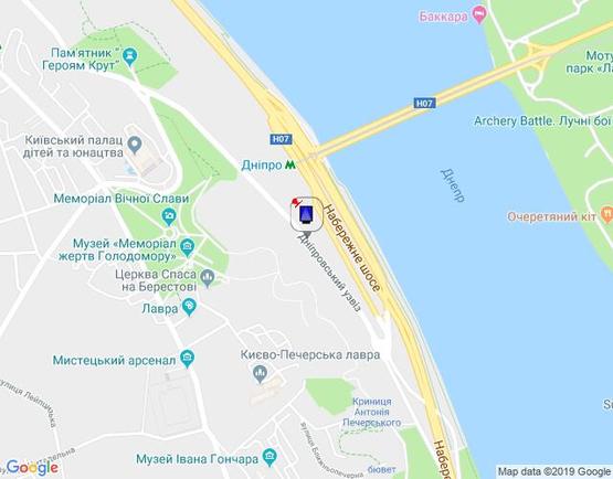 Схема рекламной плоскости по адресу Днепровский спуск 10 Схема рекламной плоскости по адресу Днепровский спуск 10