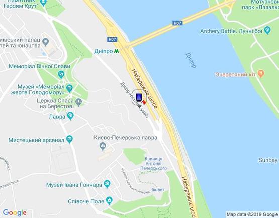 Схема рекламной плоскости по адресу Днепровский спуск 13