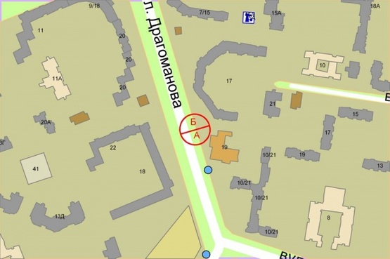 Схема рекламної площини за адресою Драгоманова, 19 Схема рекламної площини за адресою Драгоманова, 19