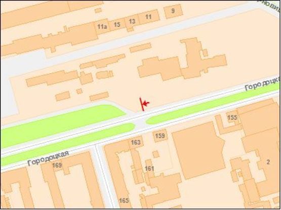 Схема рекламної площини за адресою Городоцкая ул., перед пригородным ж/д вокзалом, 9 Схема рекламної площини за адресою Городоцкая ул., перед пригородным ж/д вокзалом, 9