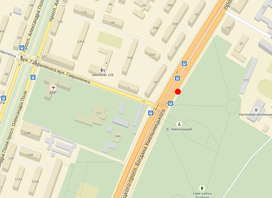 Схема рекламной плоскости по адресу Пр. Б. Хмельницького, Парк Б. Хмельницького. Податкова інспекція Схема рекламной плоскости по адресу Пр. Б. Хмельницького, Парк Б. Хмельницького. Податкова інспекція