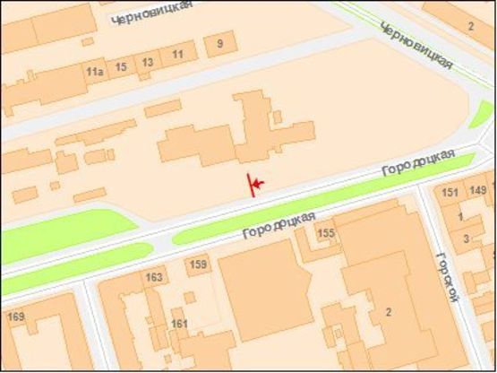 Схема рекламної площини за адресою Городоцкая ул., перед пригородным ж/д вокзалом, 4