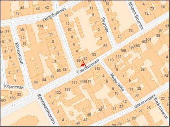 Схема рекламной плоскости по адресу Городоцкая ул., 86 (в зоне перекр. с ул. Головатского)