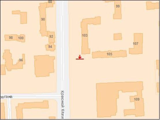 Схема рекламной плоскости по адресу Червоной Калины пр. 109 (3)