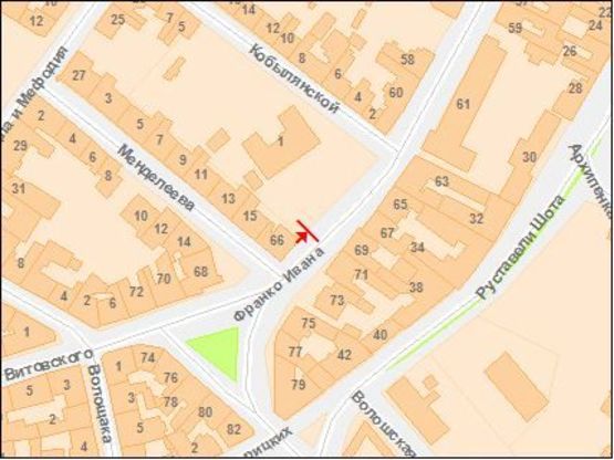 Схема рекламной плоскости по адресу Франко Ивана ул. 66 (2)