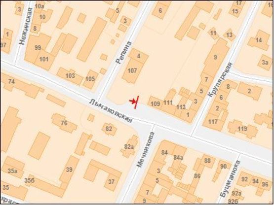 Схема рекламной плоскости по адресу Мечникова ул. / Лычаковская ул.