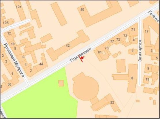 Схема рекламной плоскости по адресу Городоцкая ул.  83, вход в цирк