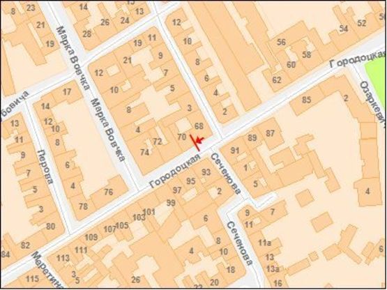 Схема рекламной плоскости по адресу Городоцкая ул.,72