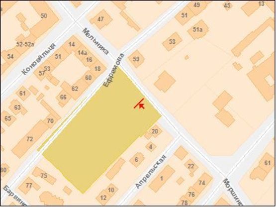 Схема рекламной плоскости по адресу Мельника ул., 18, возле палаца игровых видов спорта "Украина"