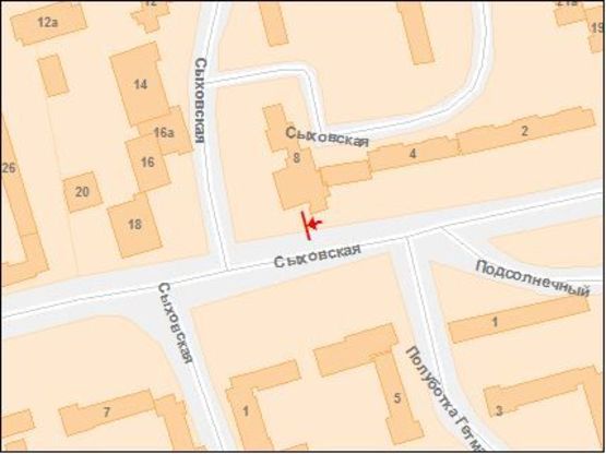 Схема рекламной плоскости по адресу Сыховская ул. 12, возле рынка "Замок" (2)