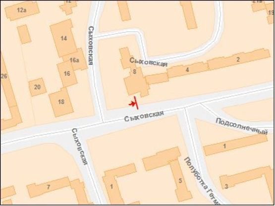 Схема рекламной плоскости по адресу Сыховская ул. 12, возле рынка "Замок" (2)