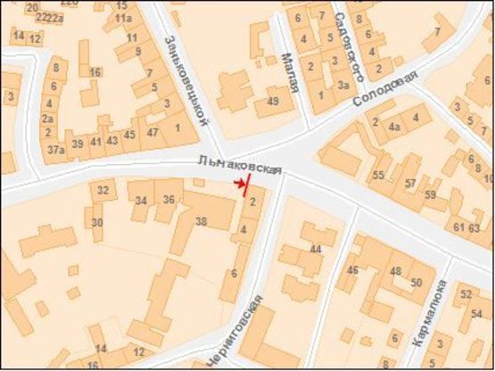 Схема рекламной плоскости по адресу Лычаковская ул., 38