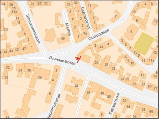 Схема рекламной плоскости по адресу Лычаковская ул.,  возле "Винниковского" рынка Схема рекламной плоскости по адресу Лычаковская ул.,  возле "Винниковского" рынка