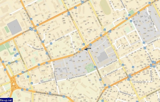 Схема рекламної площини за адресою ул. Киевская, 50 (ЦУМ, КОМФИ)