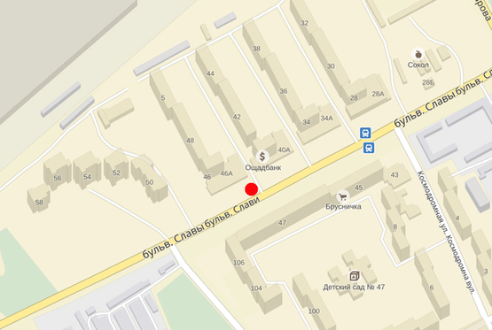 Схема рекламной плоскости по адресу Ж/м Сокіл-2, Бульвар Слави, 47 Схема рекламной плоскости по адресу Ж/м Сокіл-2, Бульвар Слави, 47