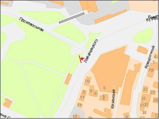 Схема рекламної площини за адресою Леваневского ул. - Автовокзал