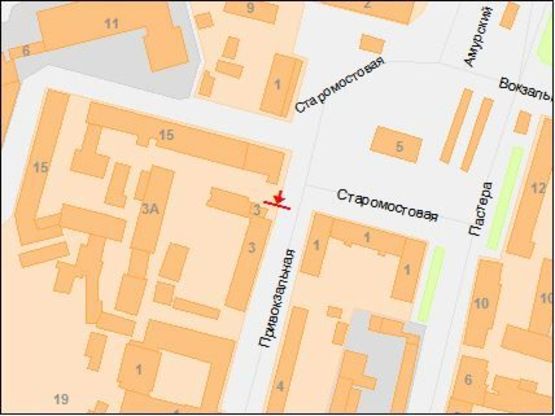 Схема рекламної площини за адресою Старомостовая пл. - Привокзальная ул. Схема рекламної площини за адресою Старомостовая пл. - Привокзальная ул.