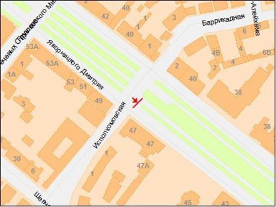 Схема рекламной плоскости по адресу Яворницкого пр. - Катеринославский бул.