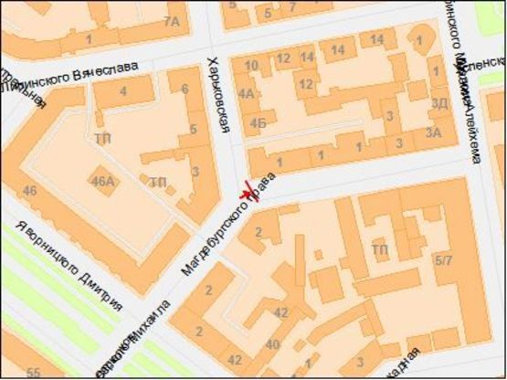 Схема рекламной плоскости по адресу Харьковская ул. - Магдебургского права ул. Схема рекламной плоскости по адресу Харьковская ул. - Магдебургского права ул.