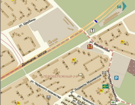 Схема рекламної площини за адресою Донецкое Шоссе На Разделителе Возле Перекрестка С Березинской Возле Азс юкон, Направление К Метро И Эпицентру Схема рекламної площини за адресою Донецкое Шоссе На Разделителе Возле Перекрестка С Березинской Возле Азс юкон, Направление К Метро И Эпицентру