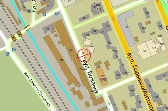 Схема рекламної площини за адресою Малевича Казимира (Боженка), 119