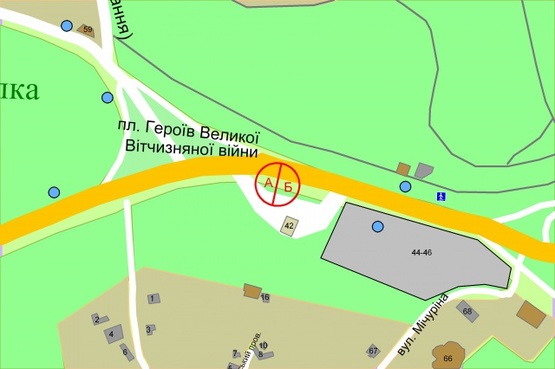 Схема рекламной плоскости по адресу Дружби Народів бульвар, 42 (АЗС ANP)