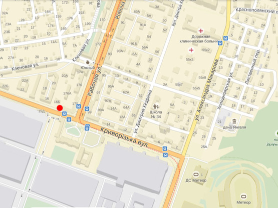 Схема рекламної площини за адресою Ул. Криворожская, 16, Перед Перекрёстком С Ул. Рабочей, Центральная Проходная Юмз Схема рекламної площини за адресою Ул. Криворожская, 16, Перед Перекрёстком С Ул. Рабочей, Центральная Проходная Юмз