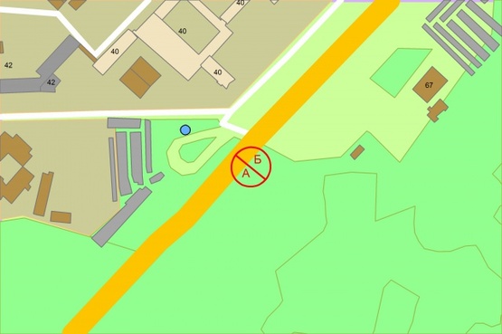 Схема рекламної площини за адресою Глушкова Академіка проспект, 42 (світлофор на в'їзд до Киева)