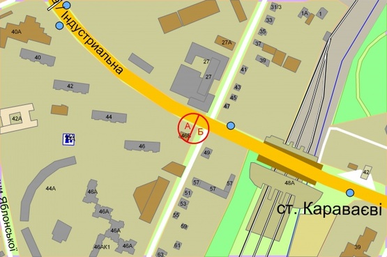 Схема рекламної площини за адресою Вадима Гетьмана, 46/2  / Польова Схема рекламної площини за адресою Вадима Гетьмана, 46/2  / Польова