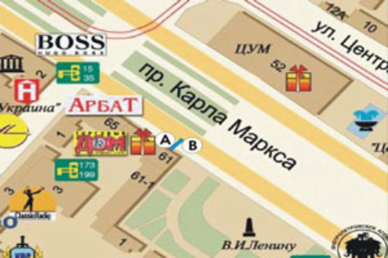 Схема рекламной плоскости по адресу Проспект Дмитра Яворницького, 61 - Площа Героїв Майдану Схема рекламной плоскости по адресу Проспект Дмитра Яворницького, 61 - Площа Героїв Майдану