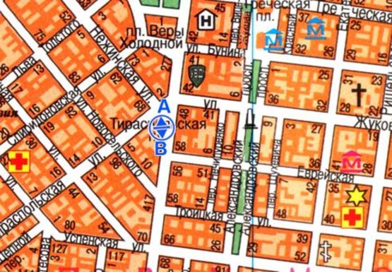 Схема рекламної площини за адресою Преображенская, 31 Тираспольская пл-дь В