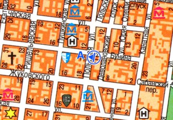 Схема рекламної площини за адресою Бунина ул. - Польская ул. А2