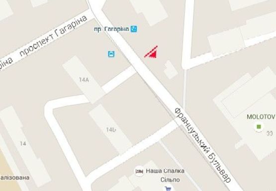 Схема рекламной плоскости по адресу Французский бульвар №33 А4