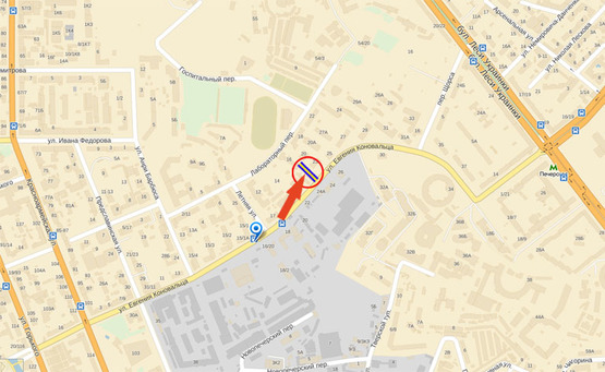 Схема рекламної площини за адресою Щорса,21 (В2) СКРОЛЛЕР На Бул.Л Украинки,ст М Печерская