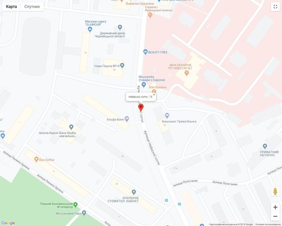 Схема рекламної площини за адресою Небесної сотні, 19 Схема рекламної площини за адресою Небесної сотні, 19