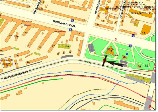Схема рекламной плоскости по адресу ул.Борщаговская/Воздуофлотский мост возле McDonald's напр.на Борщаговку