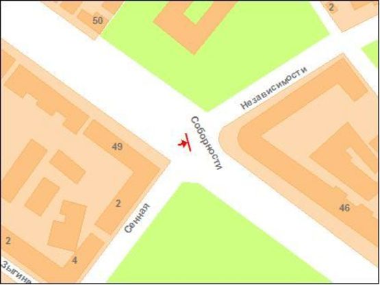 Схема рекламної площини за адресою Кооп.универ.(в центр) Схема рекламної площини за адресою Кооп.универ.(в центр)