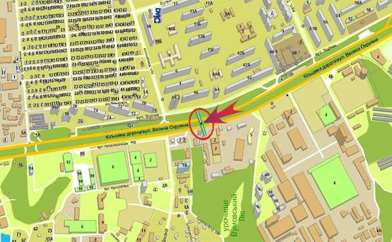 Схема рекламной плоскости по адресу Кільцева/"Білла",азс КЛО (розподілювач) к пр-ту Перемоги (А5) СКРОЛЛЕР