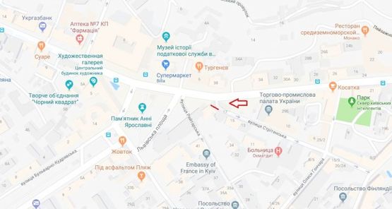 Схема рекламной плоскости по адресу ул.Стретенская 17(Львовская площадь) в направлении по большой Житомирской к метро Лукьяновская Схема рекламной плоскости по адресу ул.Стретенская 17(Львовская площадь) в направлении по большой Житомирской к метро Лукьяновская