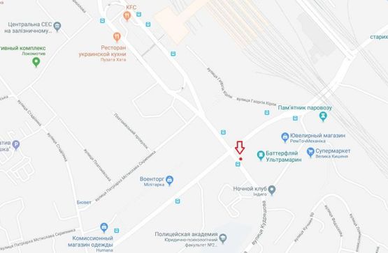 Схема рекламной плоскости по адресу ул.Мате Залки(Александра Архипенка)5 в направлении к метро Оболонь