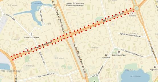 Схема рекламної площини за адресою ул. А. Ахматовой Схема рекламної площини за адресою ул. А. Ахматовой