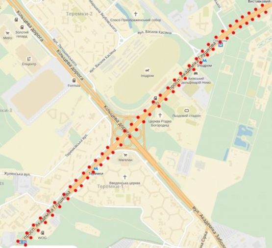 Схема рекламної площини за адресою проспект Академика Глушкова Схема рекламної площини за адресою проспект Академика Глушкова